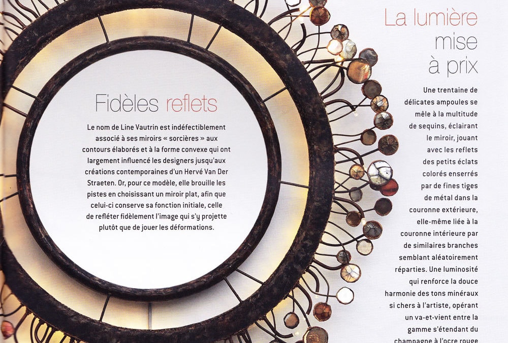 Ateliers d’Art, Novembre/Décembre 2014 – « Le miroir Sequins » – Line Vautrin