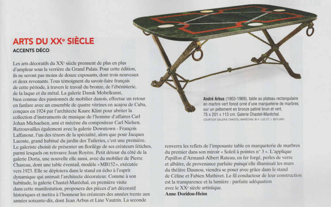 La Gazette Drouot, 9 Septembre 2016 – « Les trésors du Grand Palais »