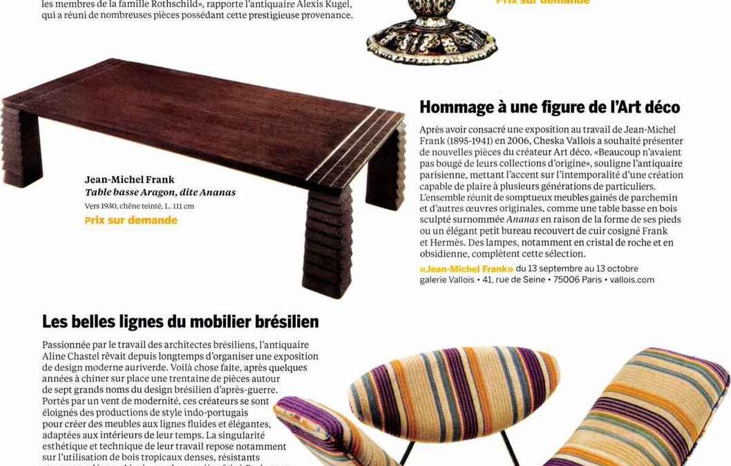 Beaux Arts magazine – Les belles lignes du mobilier brésilien – Septembre 2018