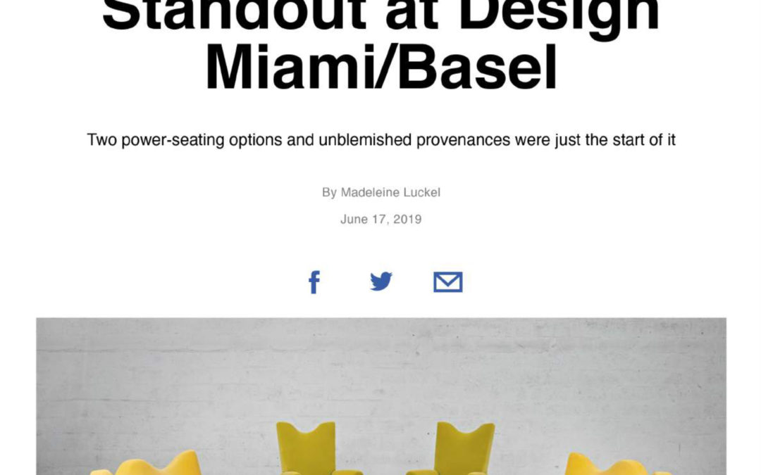 AD US – Why this French gallery was a standout at Design Miami/Basel – Juin 2019