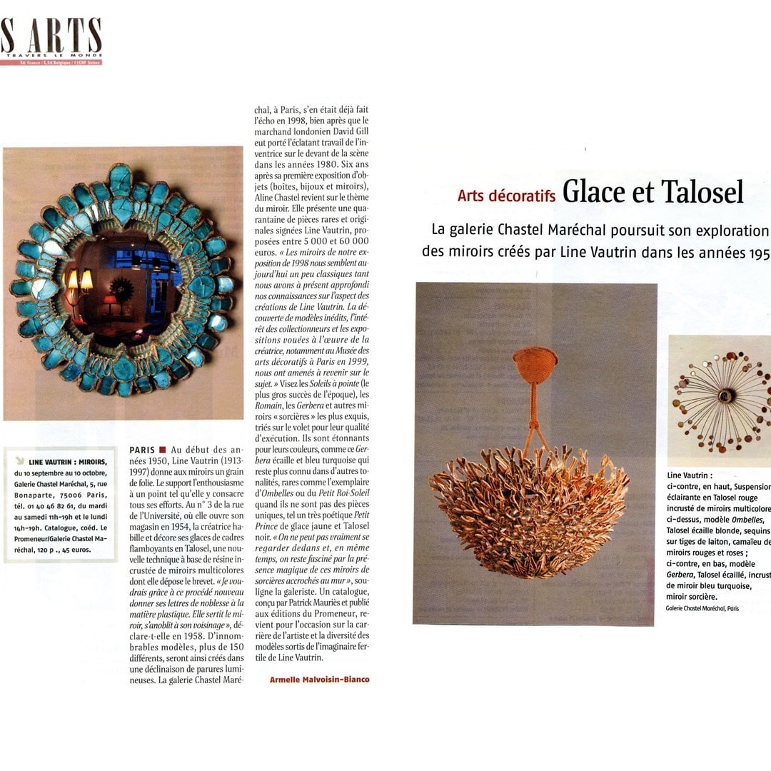 Le Journal des Arts, September 2004 – “Glace et Talosel” – Line Vautrin
