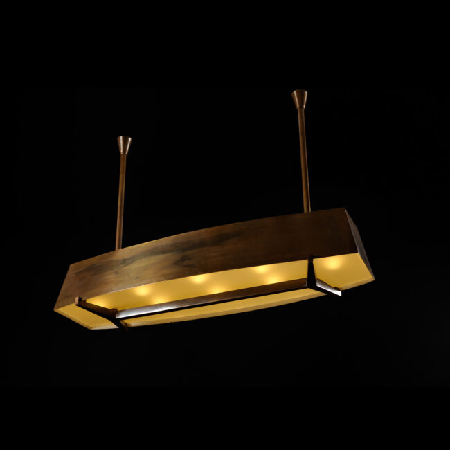 Oval hanging lamp