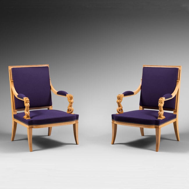 Rare paire de fauteuils « Sirènes »