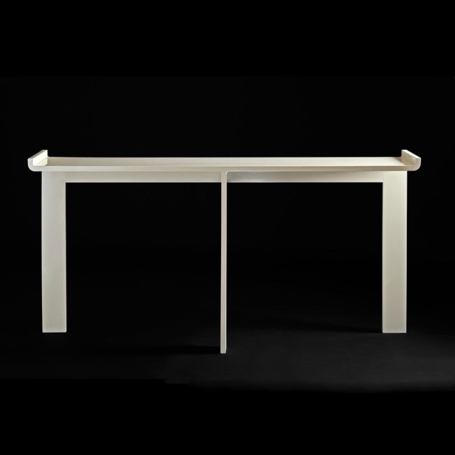 Ivory lacquered console