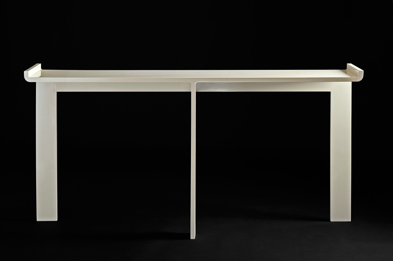 Console laque ivoire, vue 01