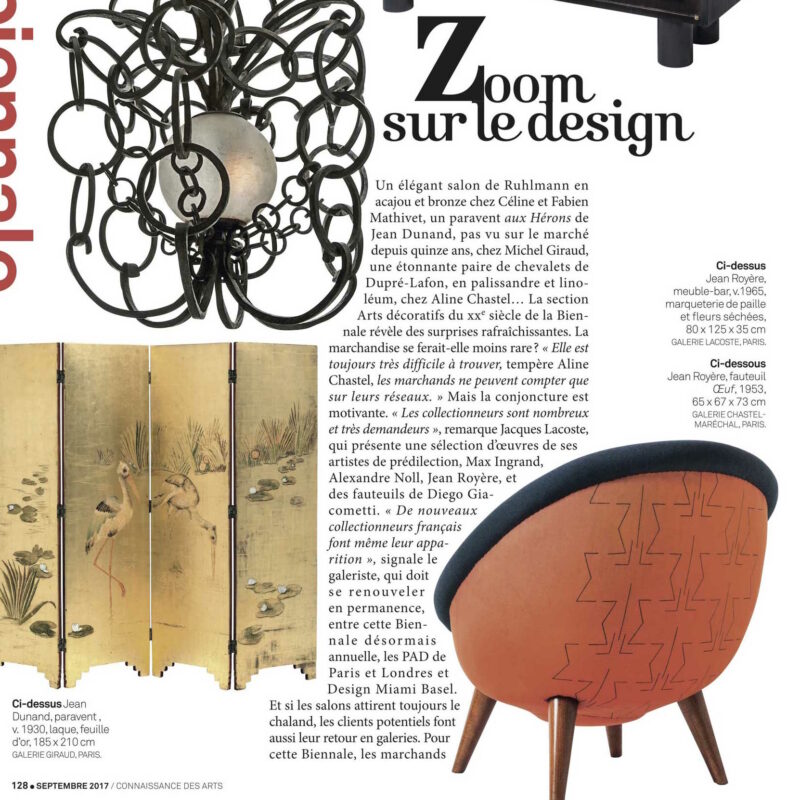 Connaissance des arts – Zoom sur le Design – French magazine