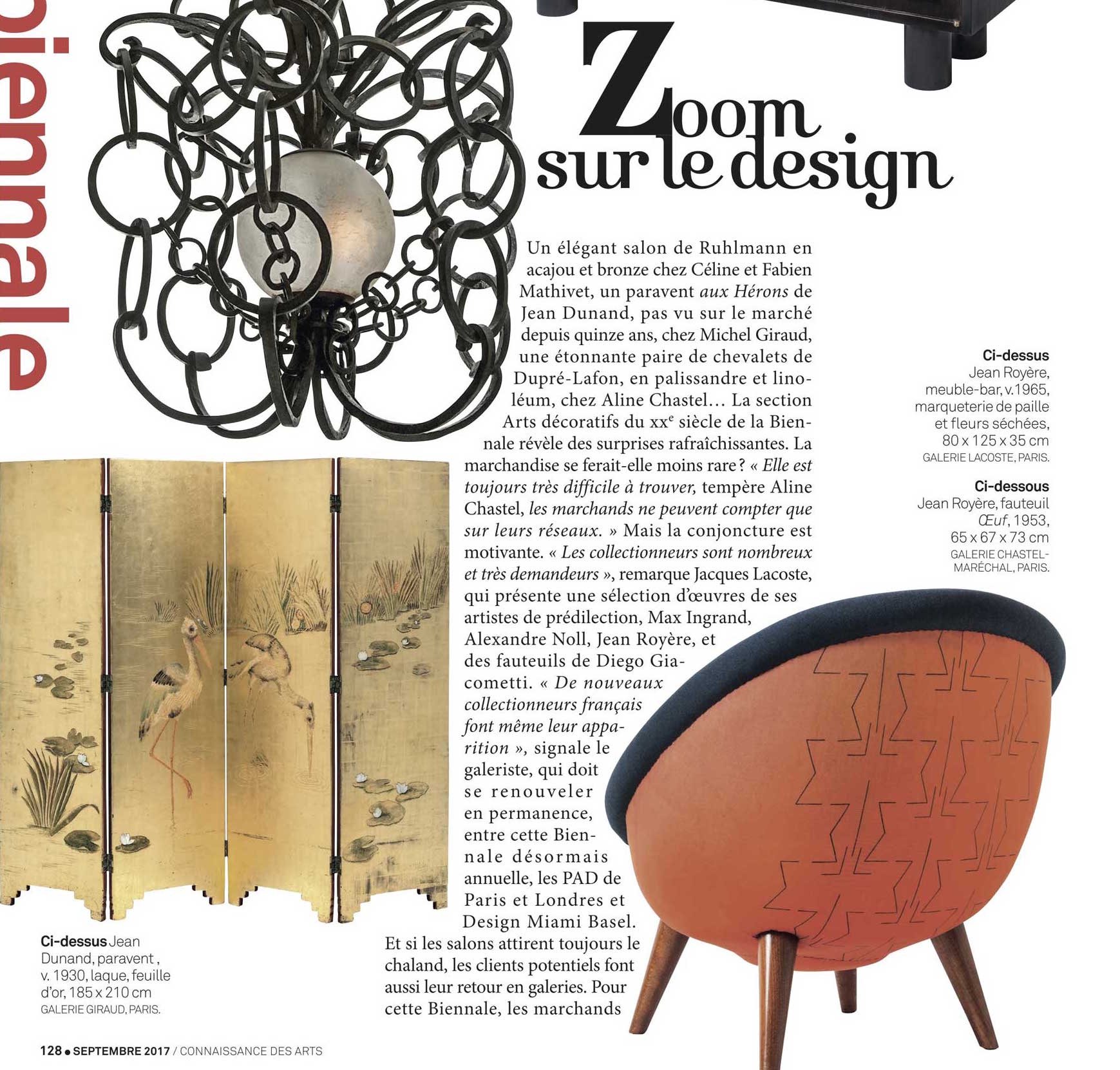 Connaissance des arts – Zoom sur le Design – French magazine