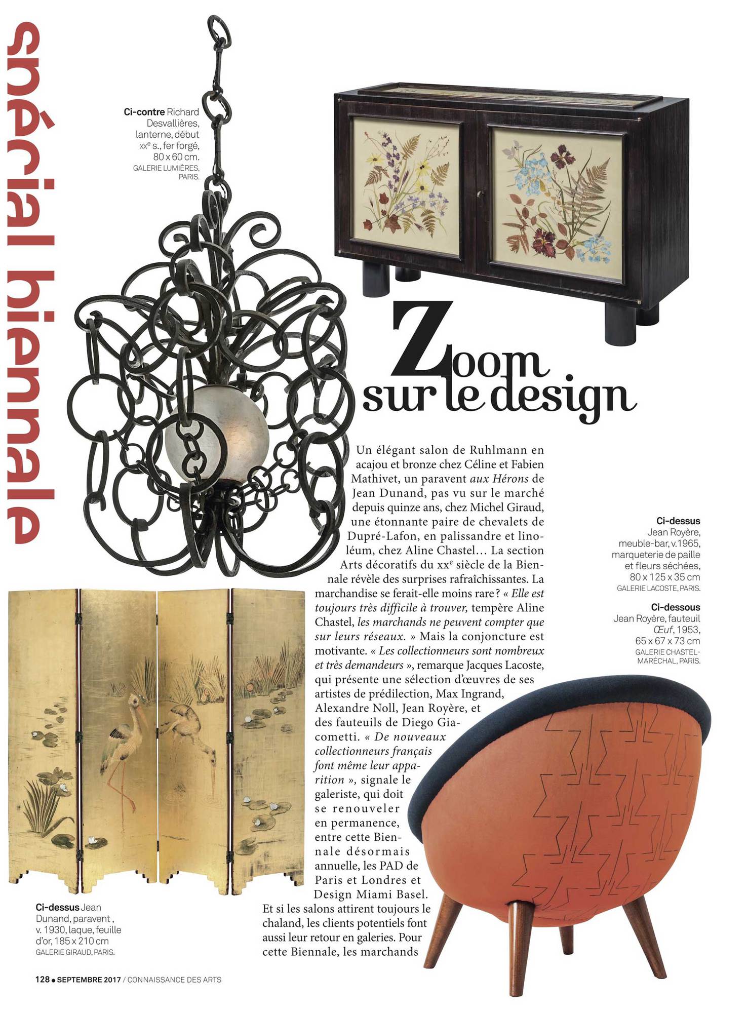 connaissance des arts, magasine, presse, article, biennale, design