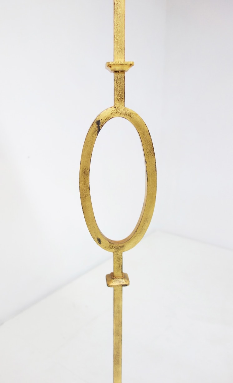 Gilbert Poillerat, Lampadaire en fer forgé doré, vue 02