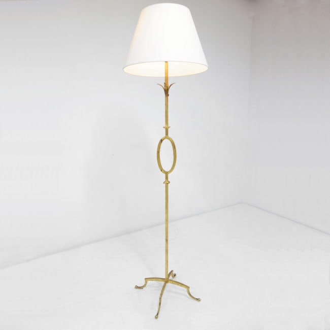 Gilbert Poillerat, Gilt wrought iron floor lamp