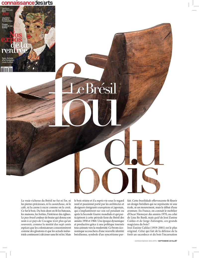 Connaissance des Arts – Le Brésil fou du bois – Septembre 2018