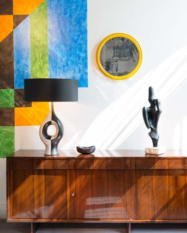Georges Jouve, Exceptionnelle et rare lampe bicolore en céramique (vendue), vue 01