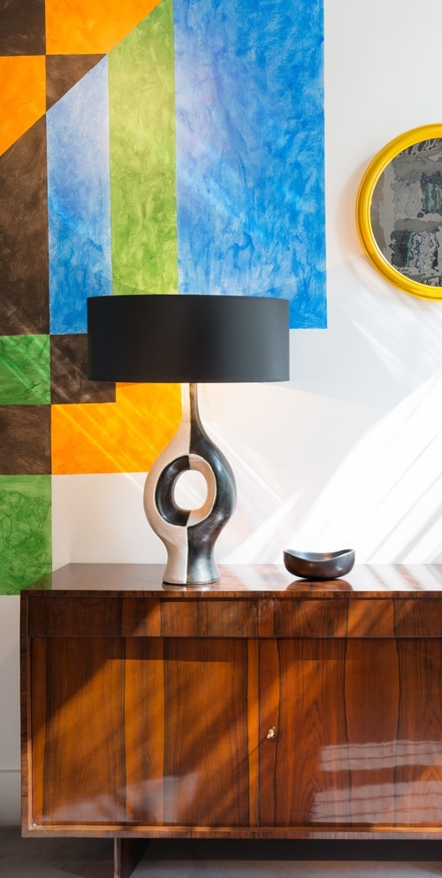 Georges Jouve, Exceptionnelle et rare lampe bicolore en céramique (vendue), vue 02