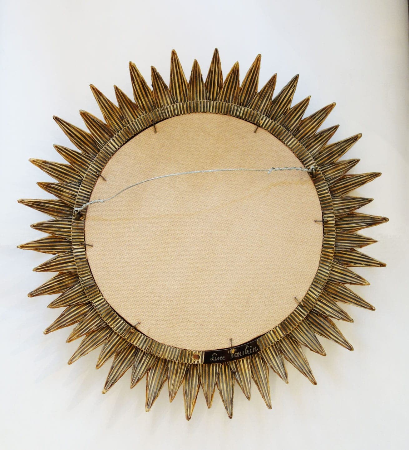 Line Vautrin, Miroir “Soleil à pointes n°3” doré et orange, vue 02