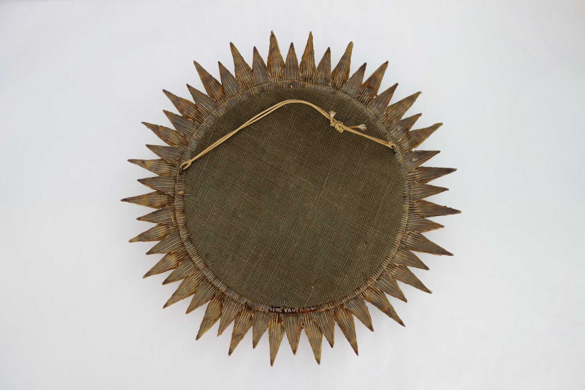 Line Vautrin, Silvered and orange “Soleil à pointes n°3” mirror, vue 02