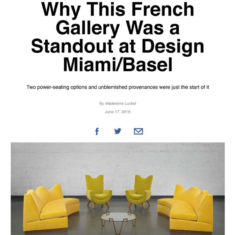 AD US – Why this French gallery was a standout at Design Miami/Basel – Juin 2019