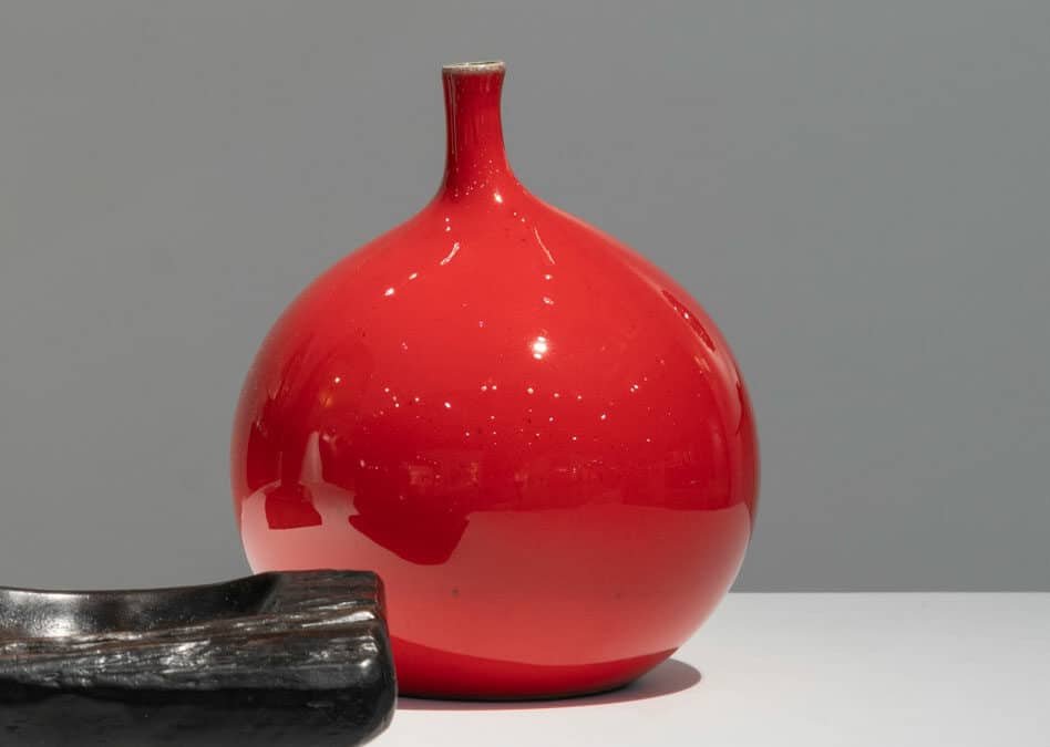 Georges Jouve, Red “Pomme” vase, small model