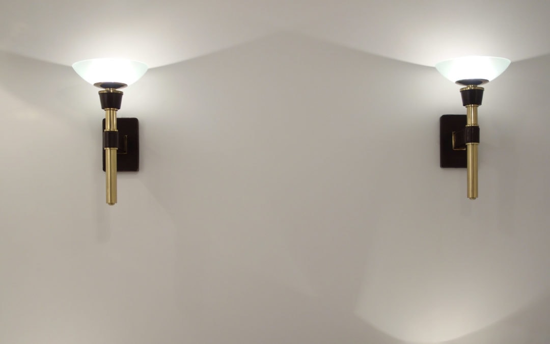 Jacques Adnet, Pair of wall-lamps