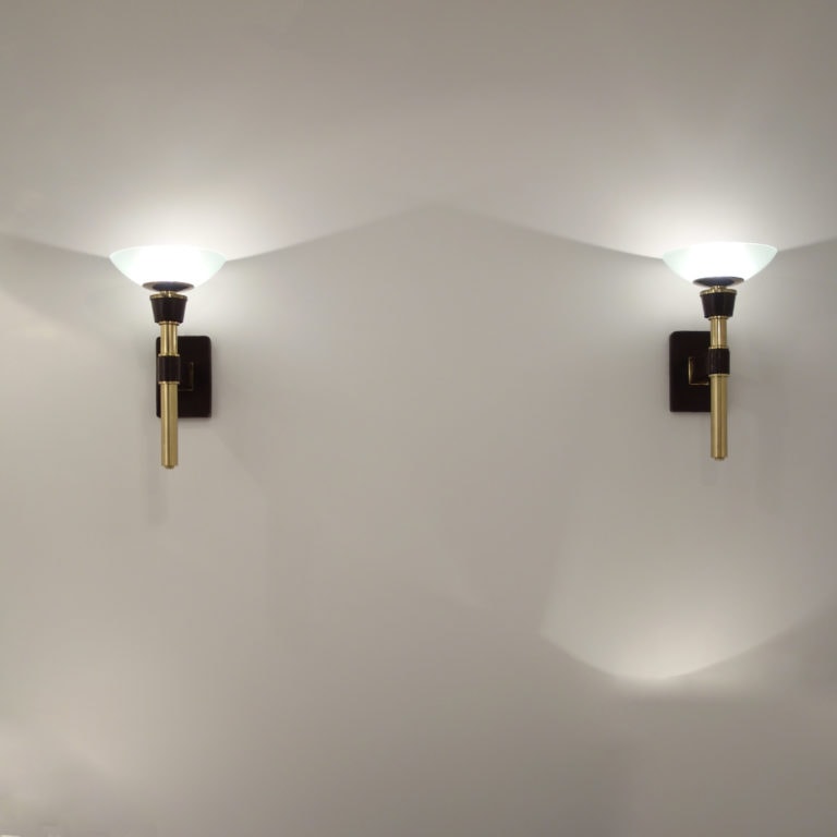 Jacques Adnet, Pair of wall-lamps