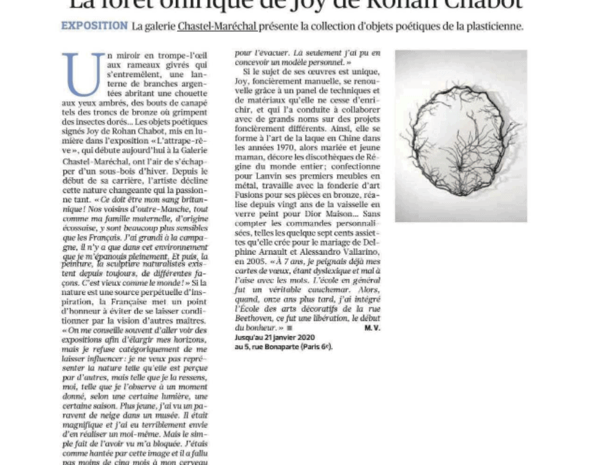 Le Figaro, La forêt onirique de Joy de Rohan Chabot, Novembre 2019