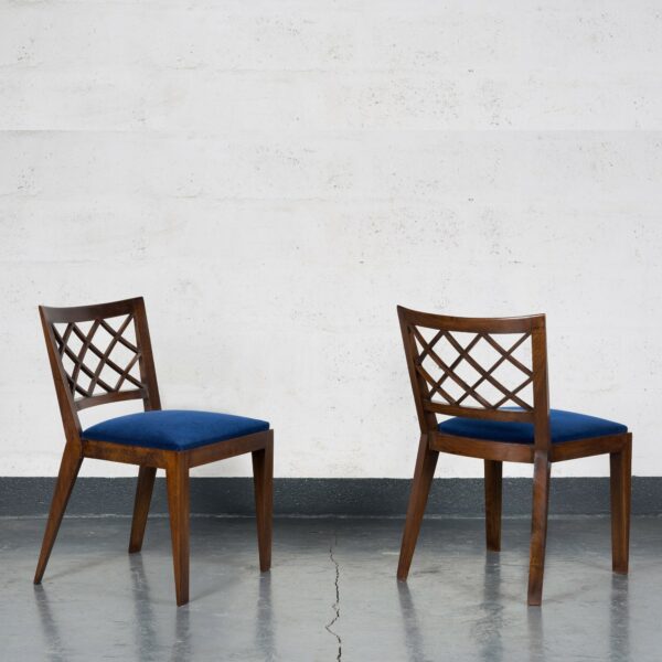 Jean Royère, Pair of “Croisillons” chairs