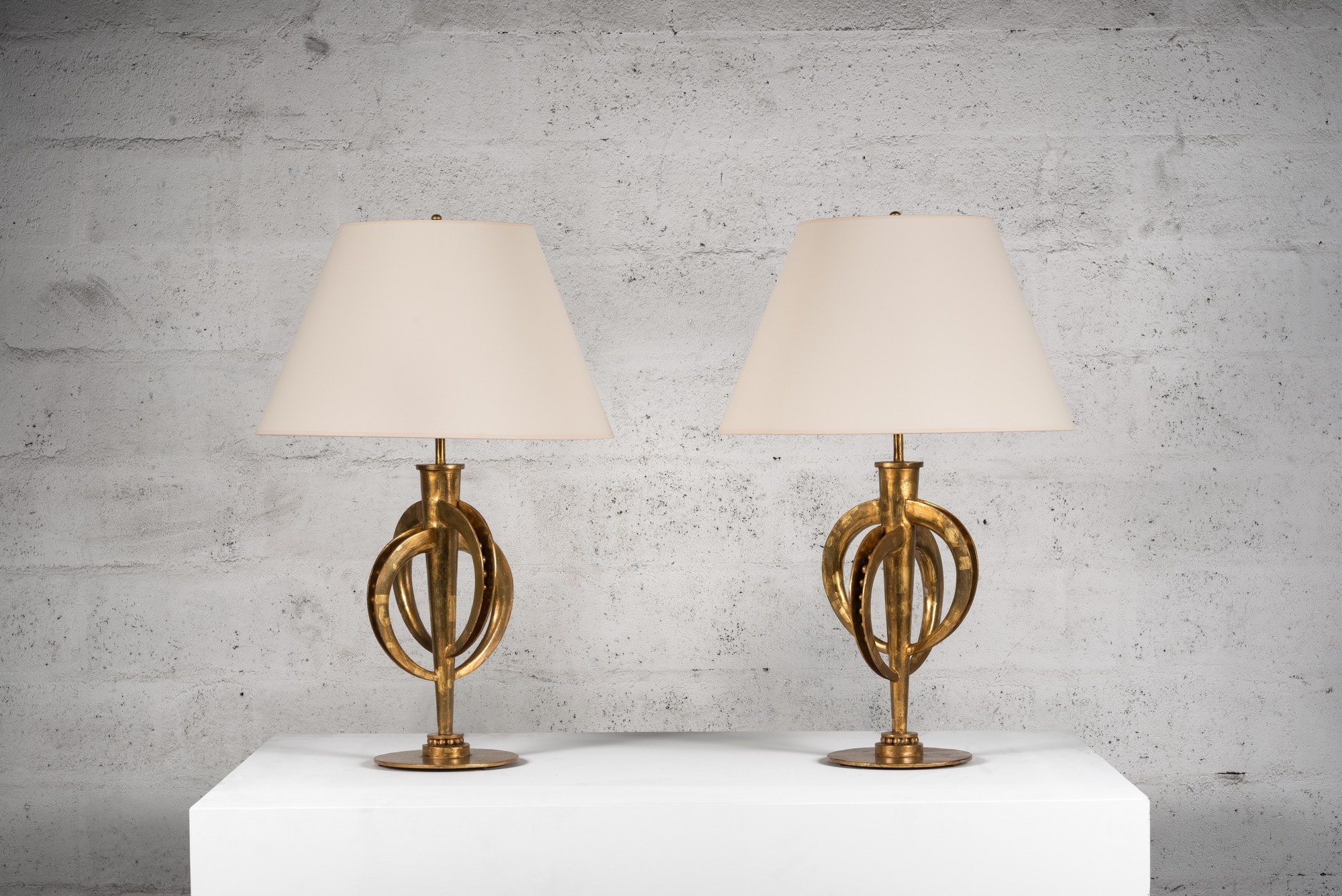 Marc Nicolas Du Plantier, Exceptionnelle paire de lampes (vendue), vue 01