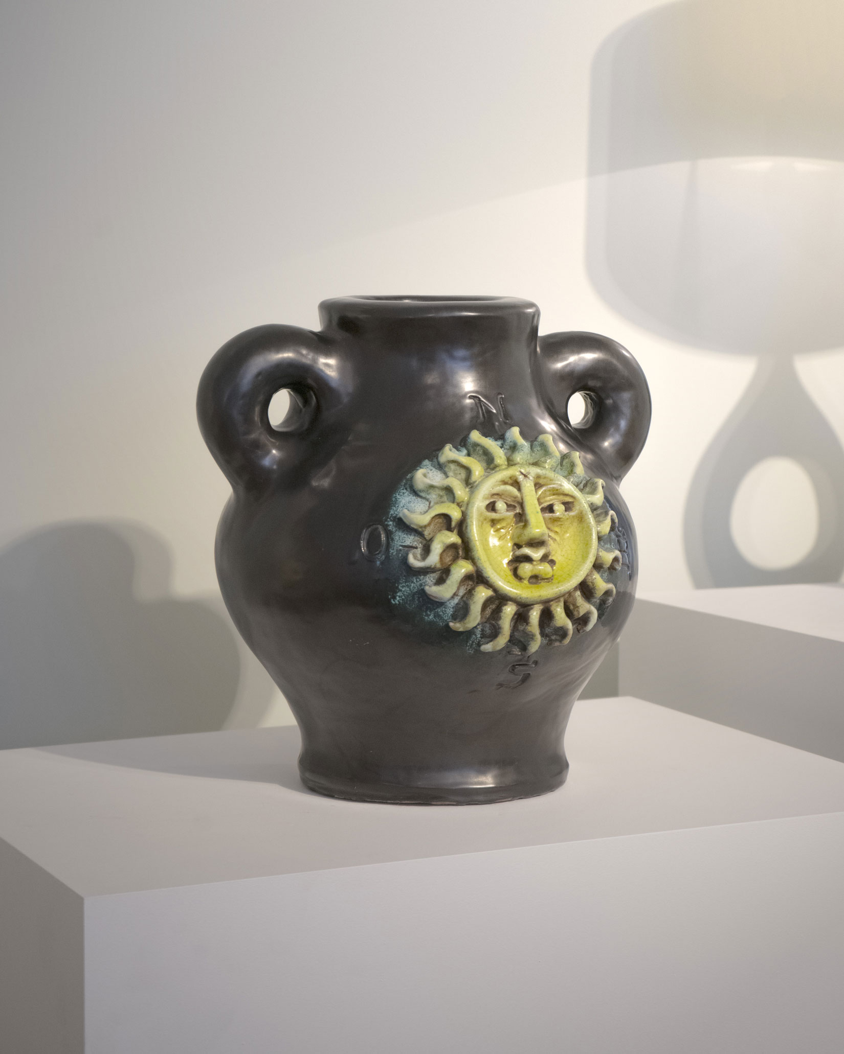Georges Jouve, Important vase Soleil aux points cardinaux, vue 01