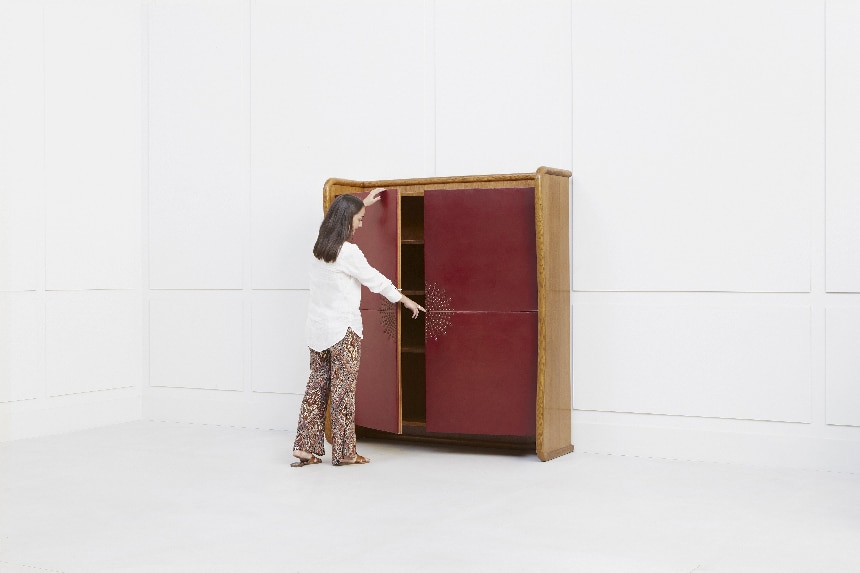 Jean Royère, Cabinet en cuir, vue 06