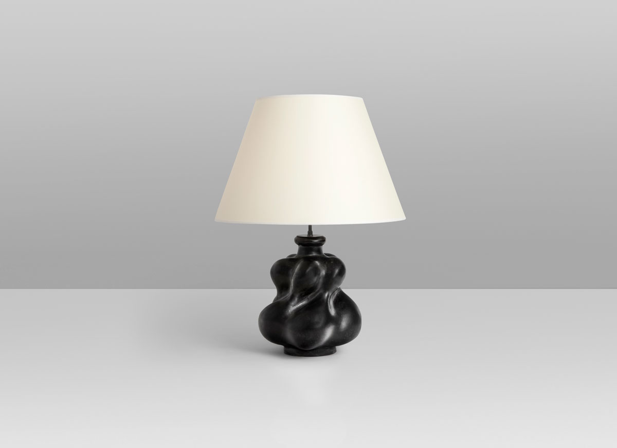 Georges Jouve, Importante lampe en céramique, vue 01
