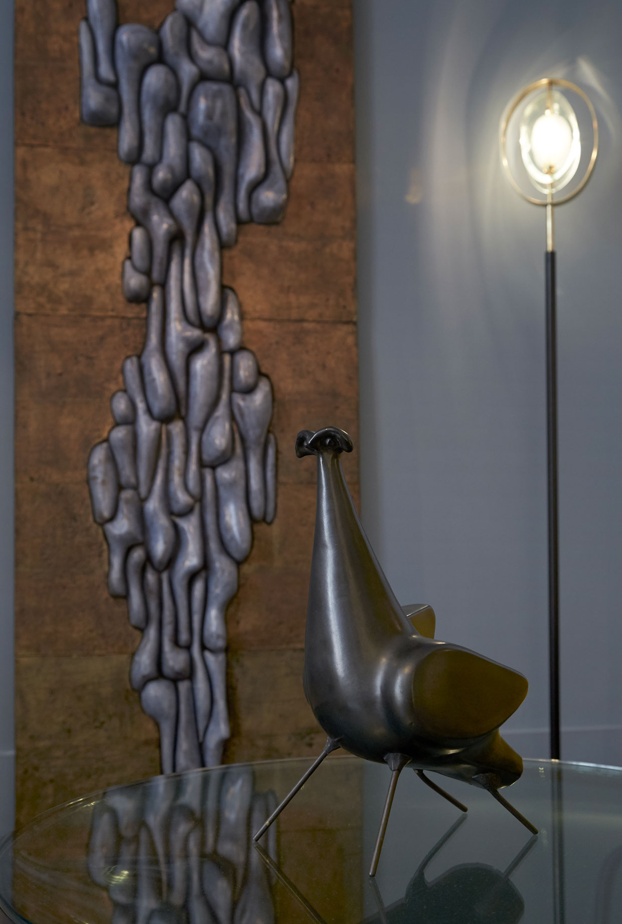 Georges Jouve, Sculpture en céramique «Oiseau 4 pattes», vue 04