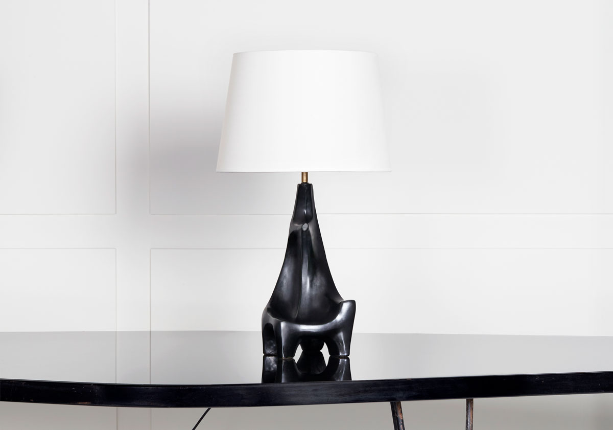Georges Jouve, Sculptural ceramic lamp, vue 01