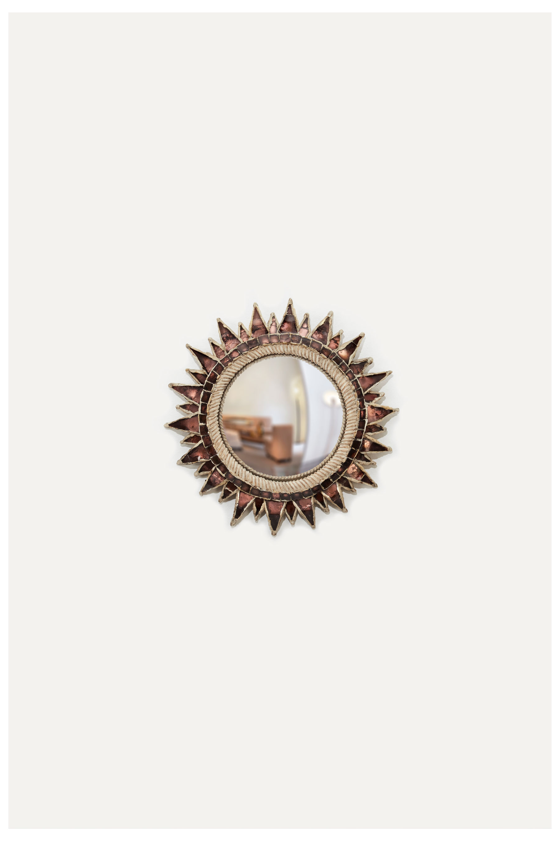 Line Vautrin, Pink “Soleil à pointes n°1” mirror, vue 01