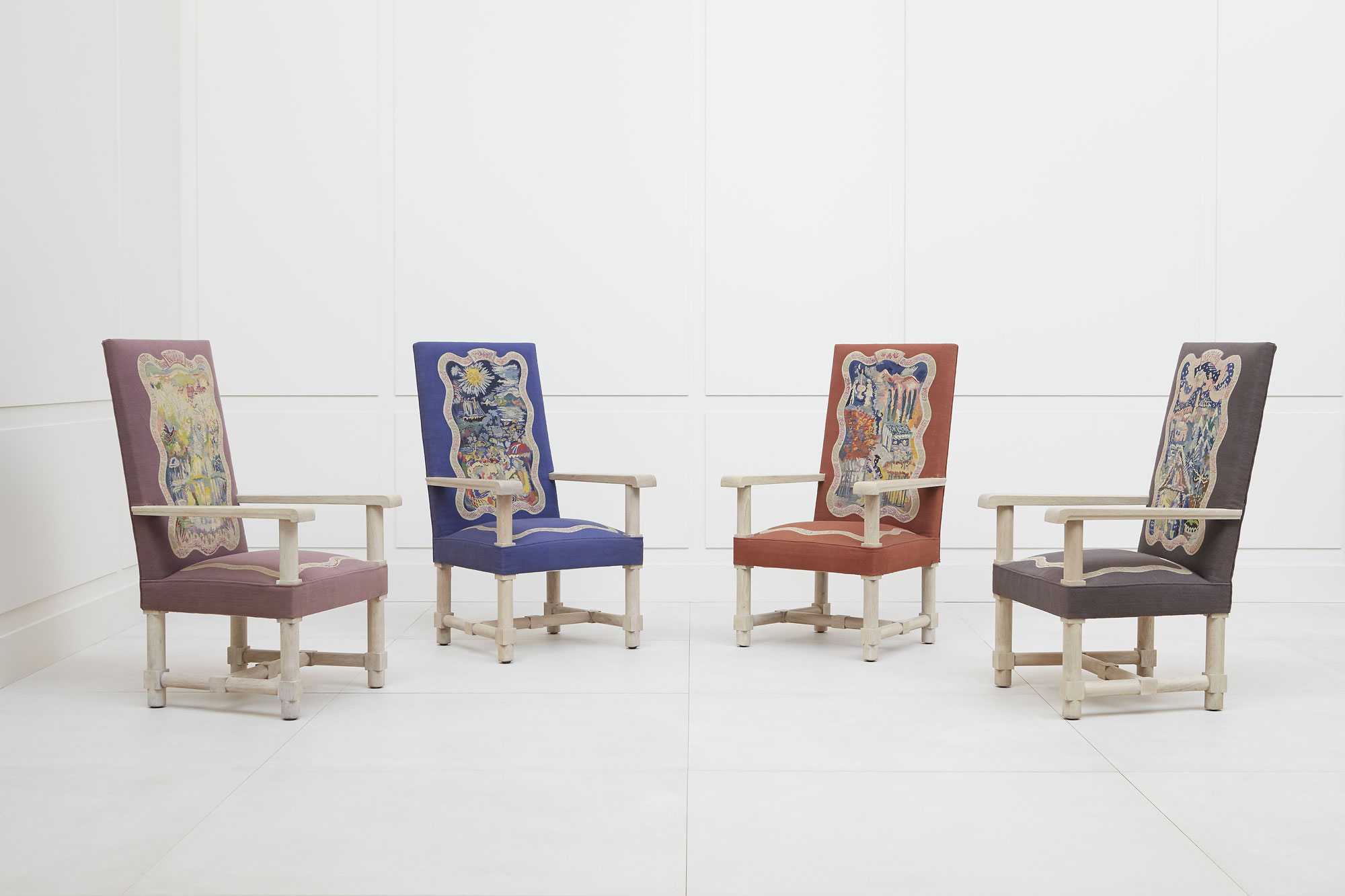 Jacques Adnet, Suite de quatre fauteuils «Les Quatre Saisons», vue 01