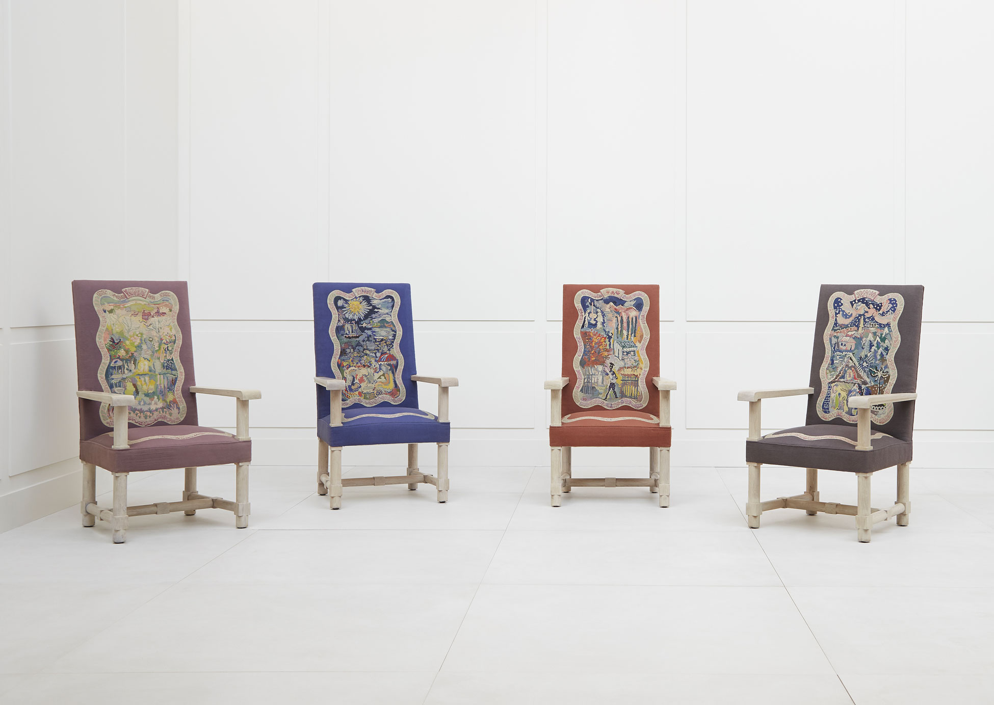Jacques Adnet, Suite de quatre fauteuils «Les Quatre Saisons», vue 02
