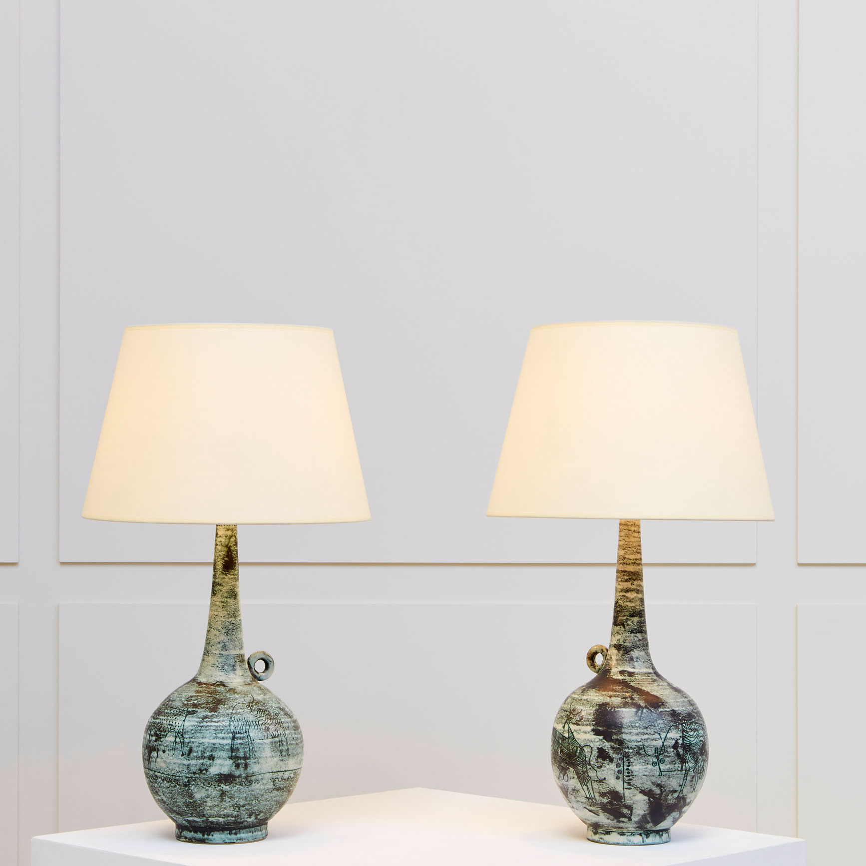 Pair of lamps « Tauromachie»