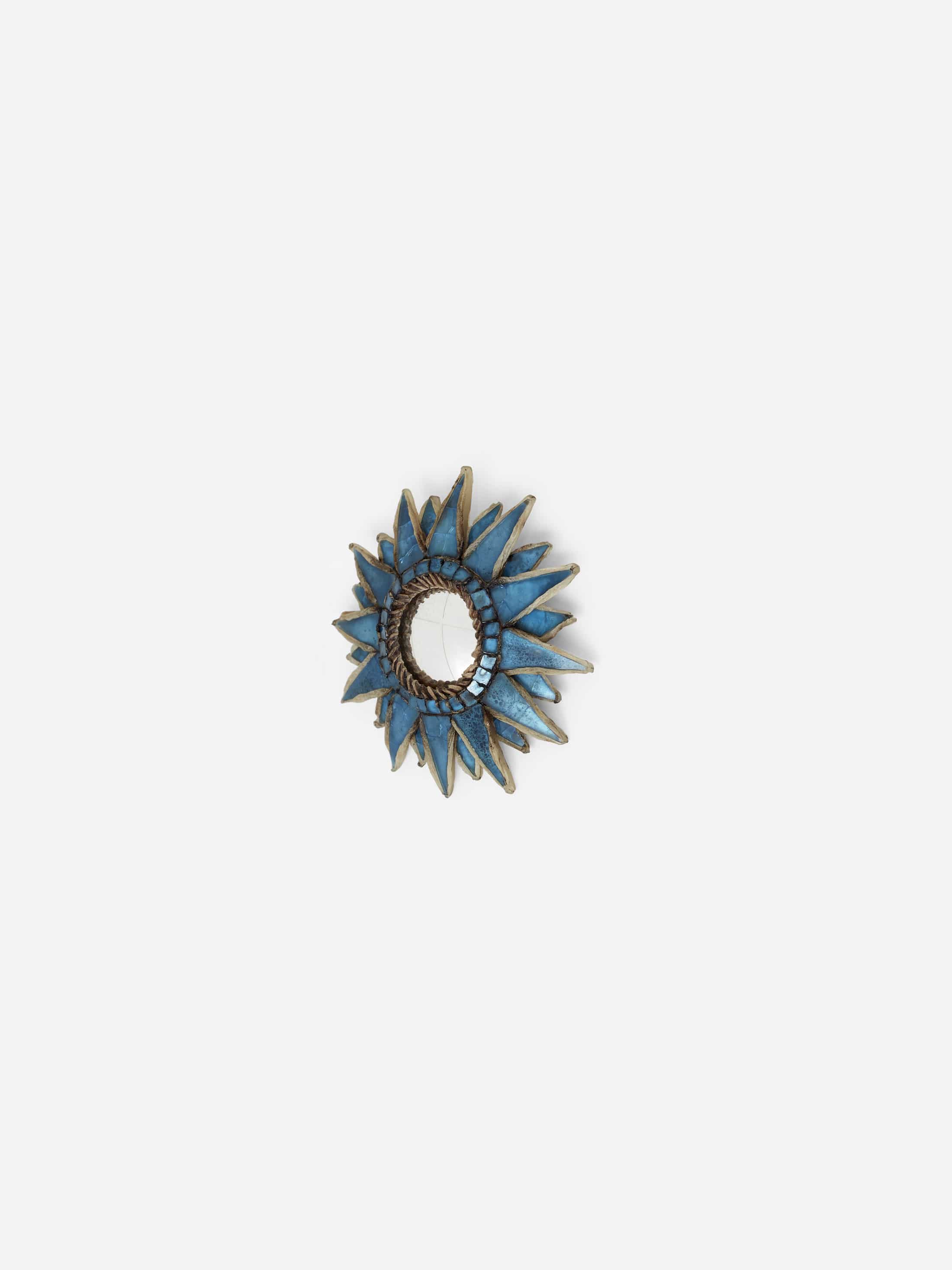 Line Vautrin, Rare miroir «Soleil à pointes n°0»  bleu, vue 02