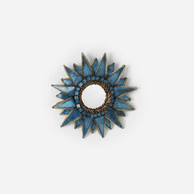 Line Vautrin, Miroir «Soleil à pointes n°0»  bleu