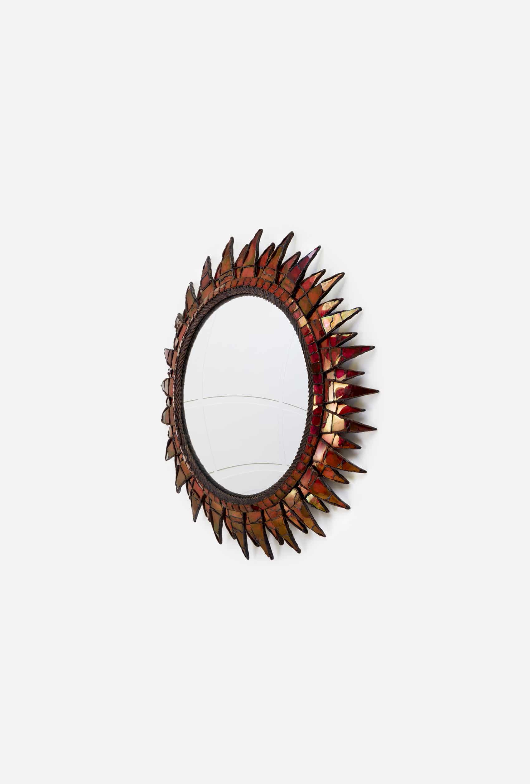 Line Vautrin, Red «Soleil à Pointes n°3» mirror, vue 02