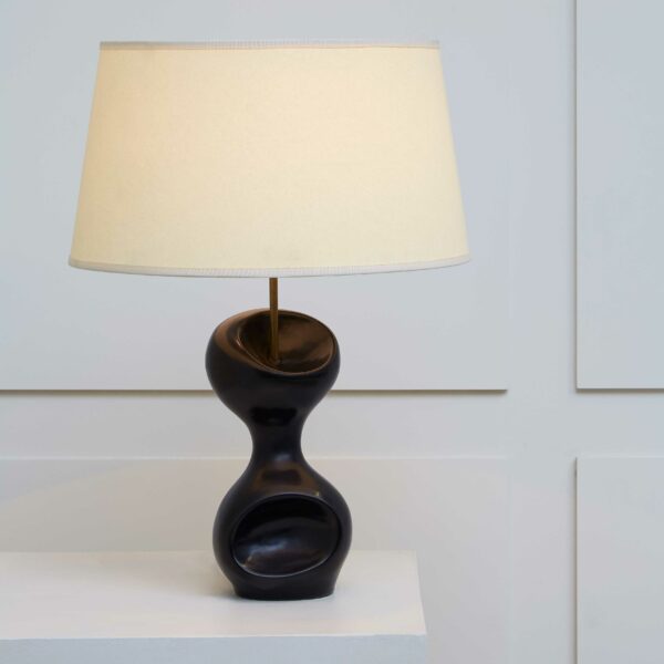 Georges Jouve, Lampe “sablier” en céramique noire