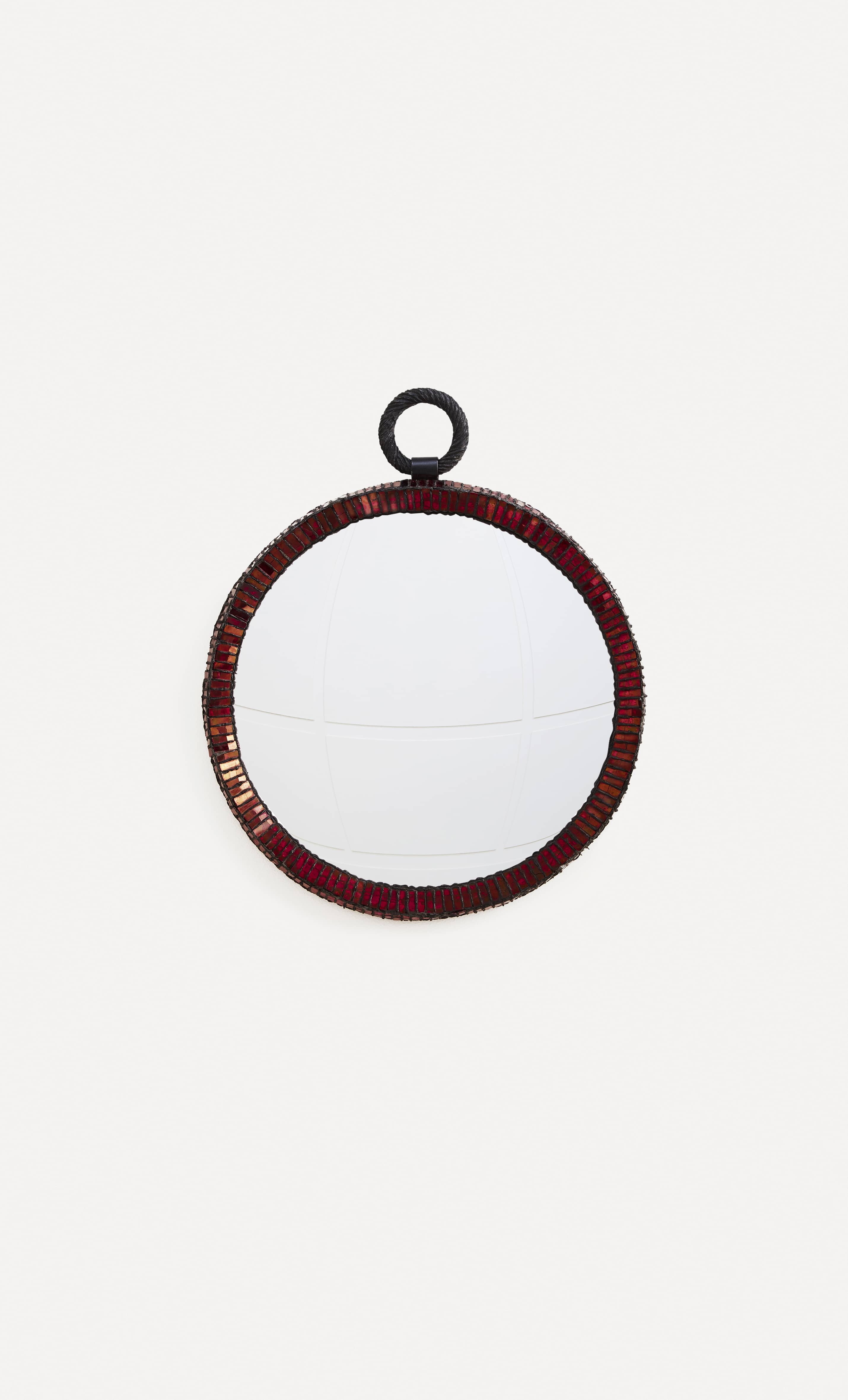 Line Vautrin, miroir « Montre » rouge, vue 01