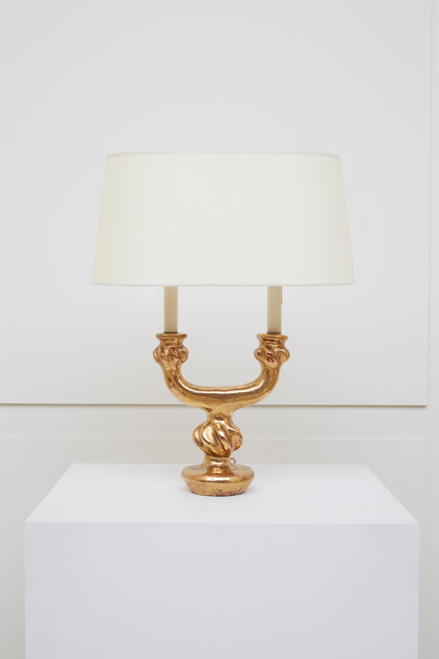 Denise Gatard, lampe émaillée doré, vue 01