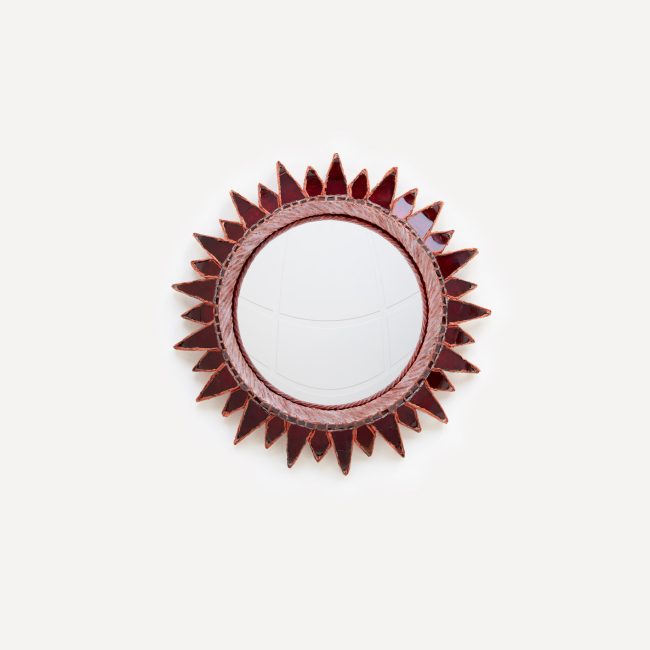 Line Vautrin, Red “Soleil à pointes n°2” mirror