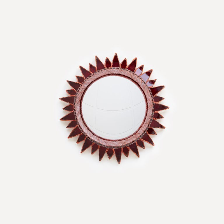 Line Vautrin, Red “Soleil à pointes n°2” mirror