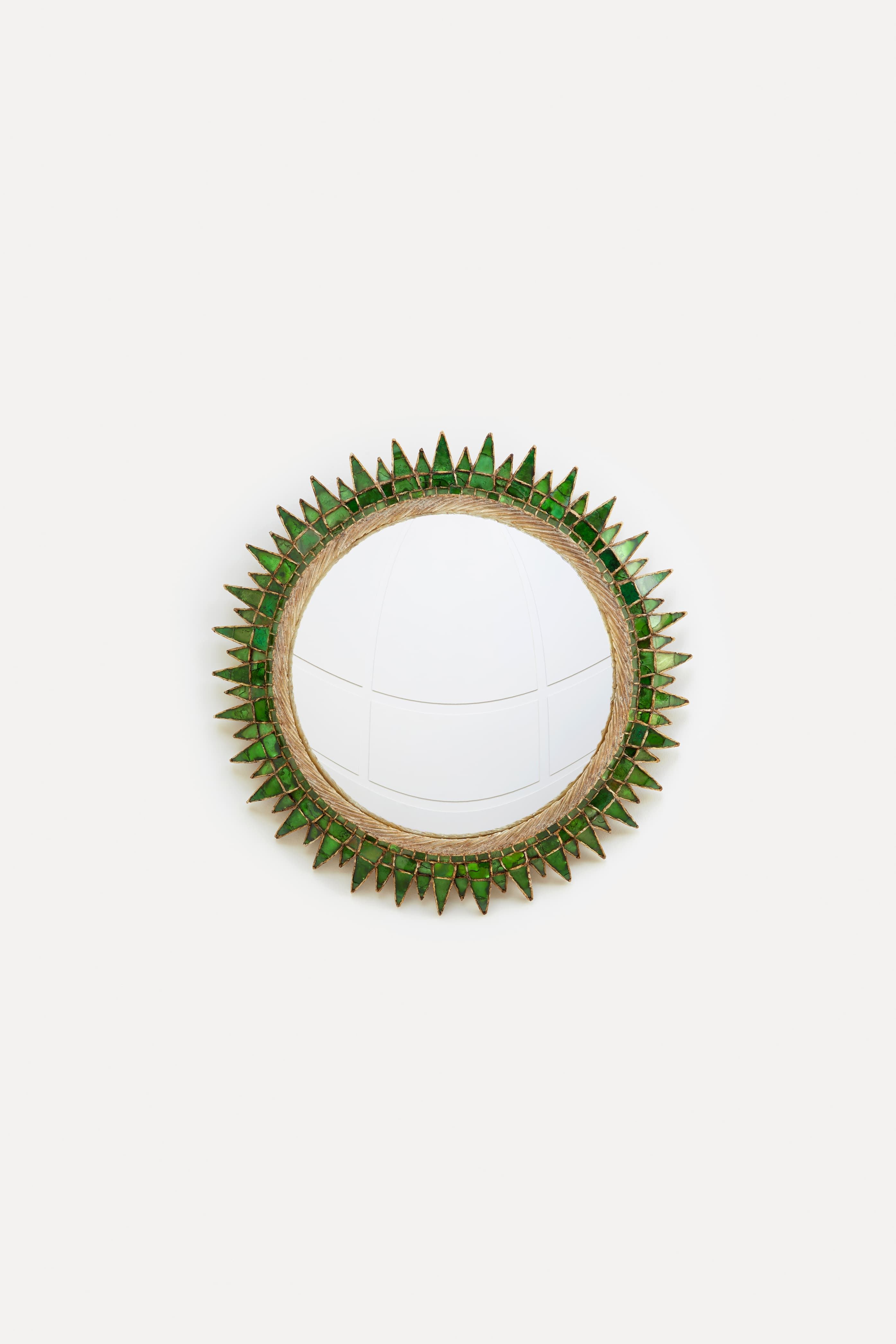 Line Vautrin, Miroir «Soleil à Pointes n°4» vert, vue 01
