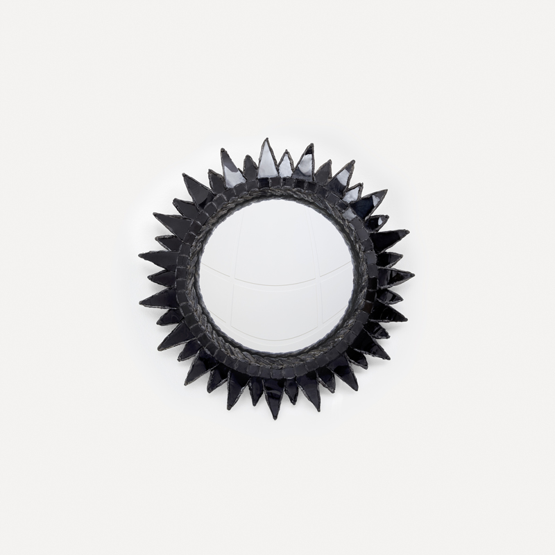 Miroir « Soleil à pointes n°2 » noir